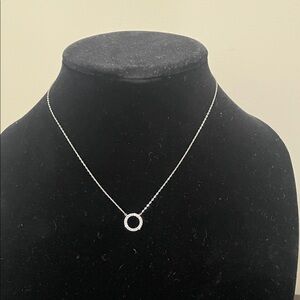 Nadri Silver Circle Pendant Necklace